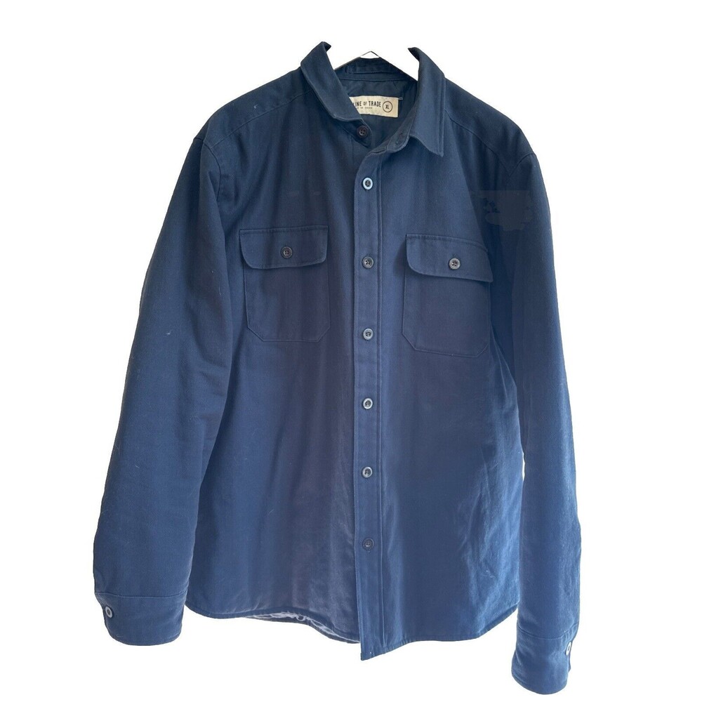 Line of Trade Canvas Jacket Mens XL insulated Lined Workwear Trucker Blue